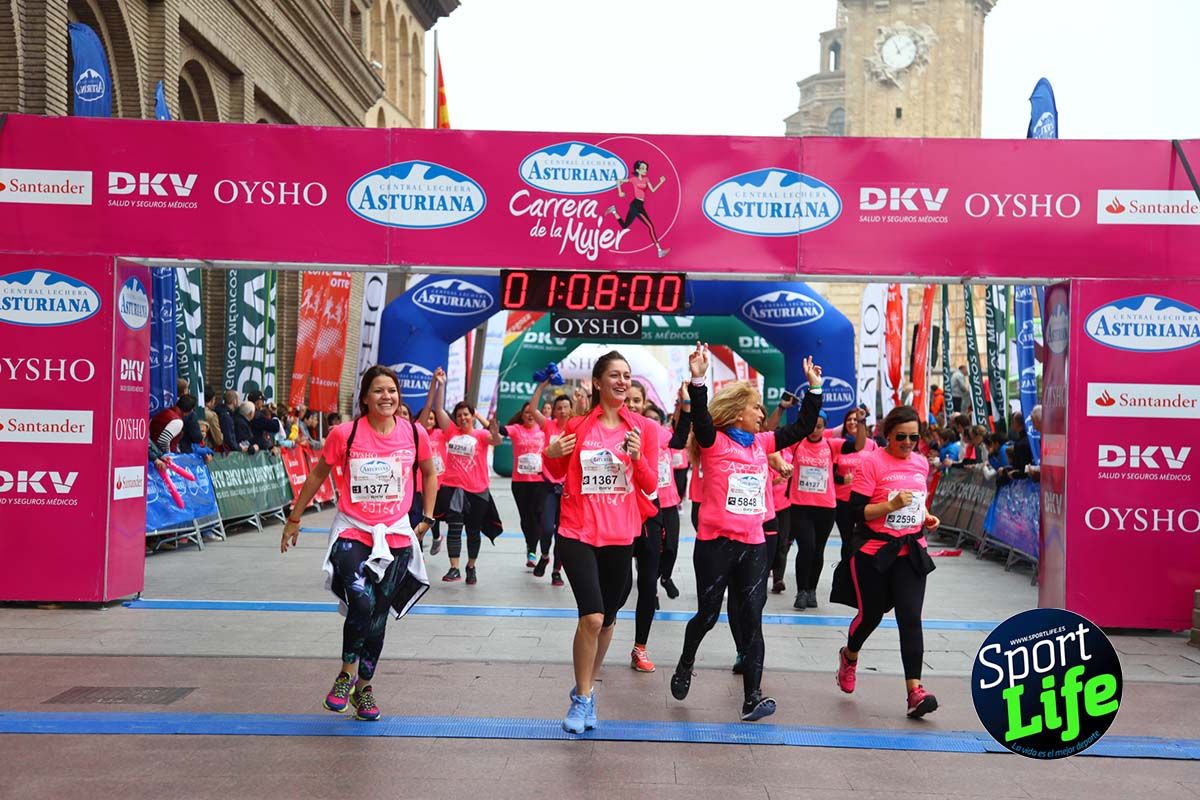 Carrera de la Mujer Zaragoza meta desde 1 h 5 min a 1h 11 min