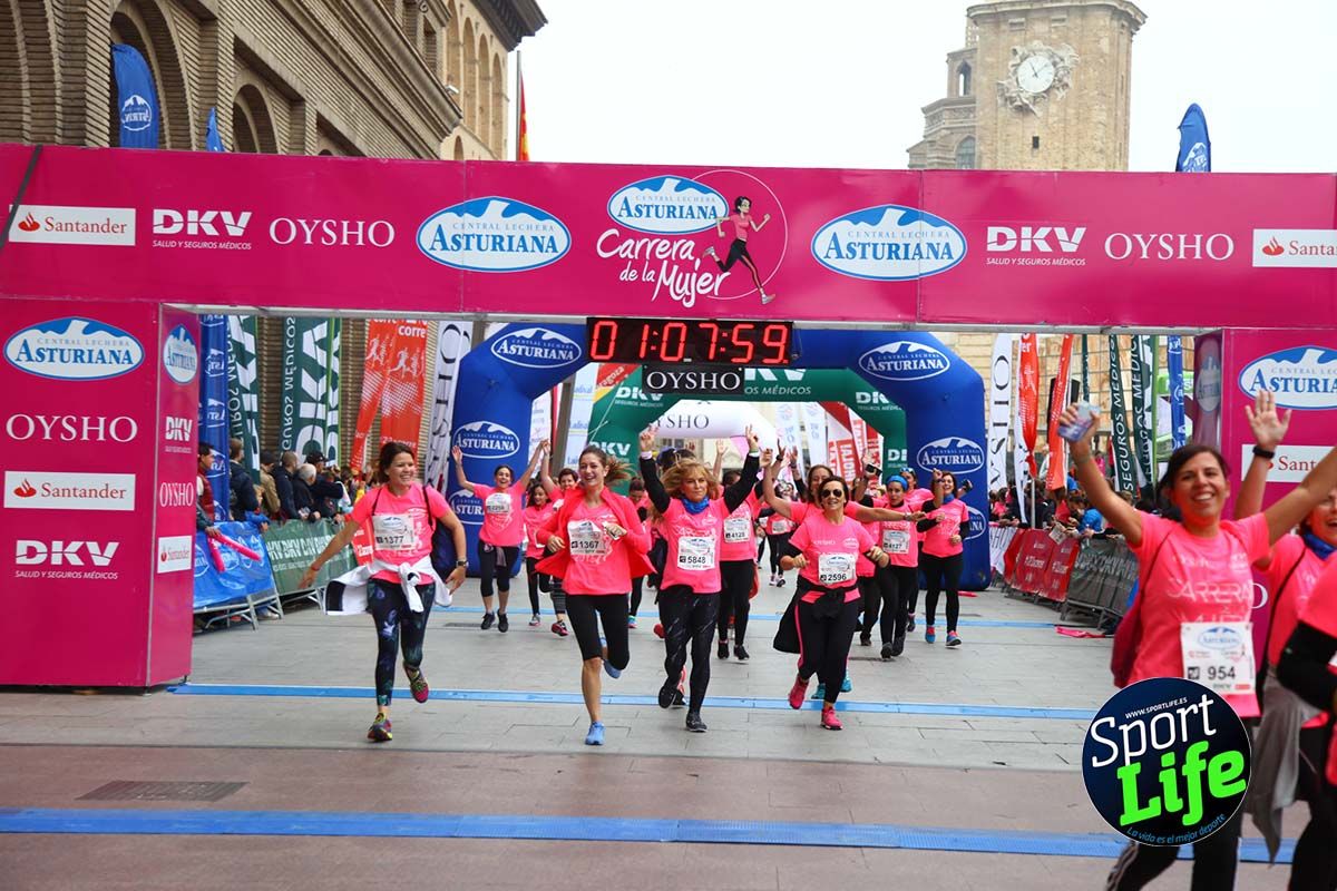 Carrera de la Mujer Zaragoza meta desde 1 h 5 min a 1h 11 min
