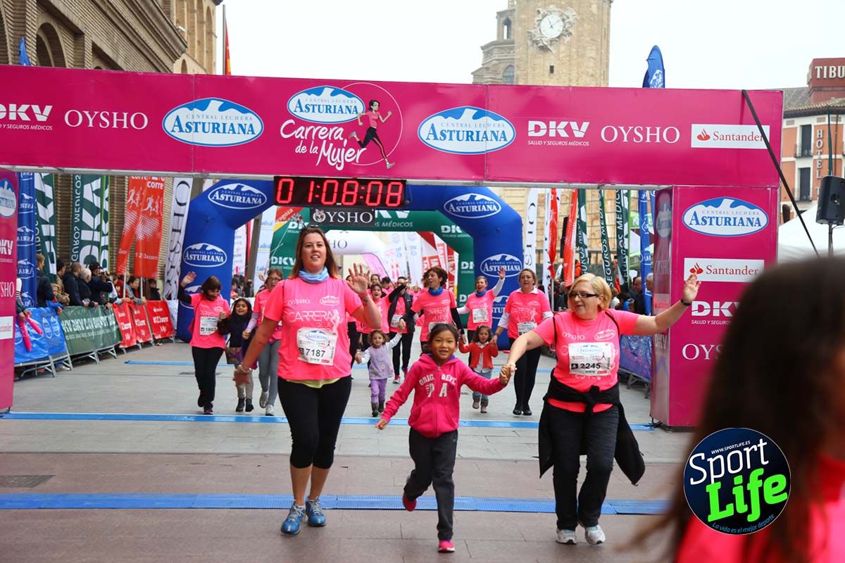 Carrera de la Mujer Zaragoza meta desde 1 h 5 min a 1h 11 min