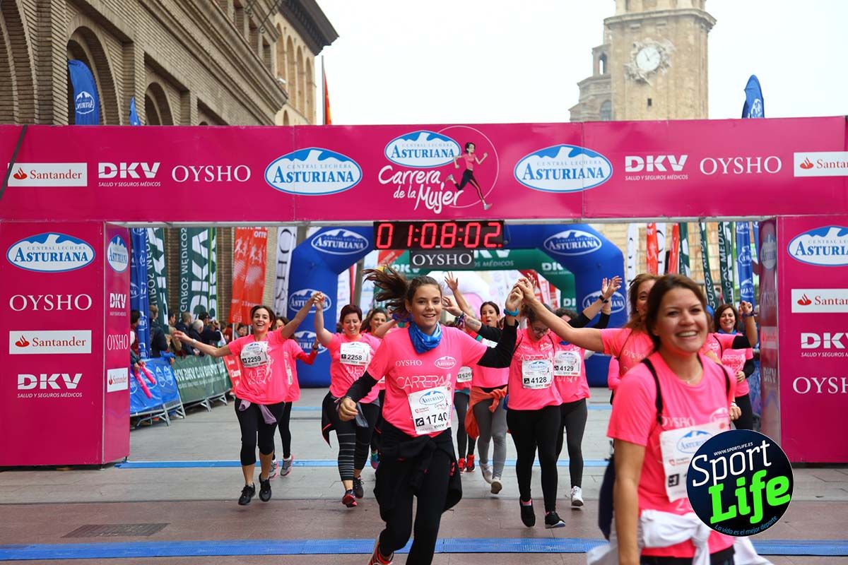 Carrera de la Mujer Zaragoza meta desde 1 h 5 min a 1h 11 min
