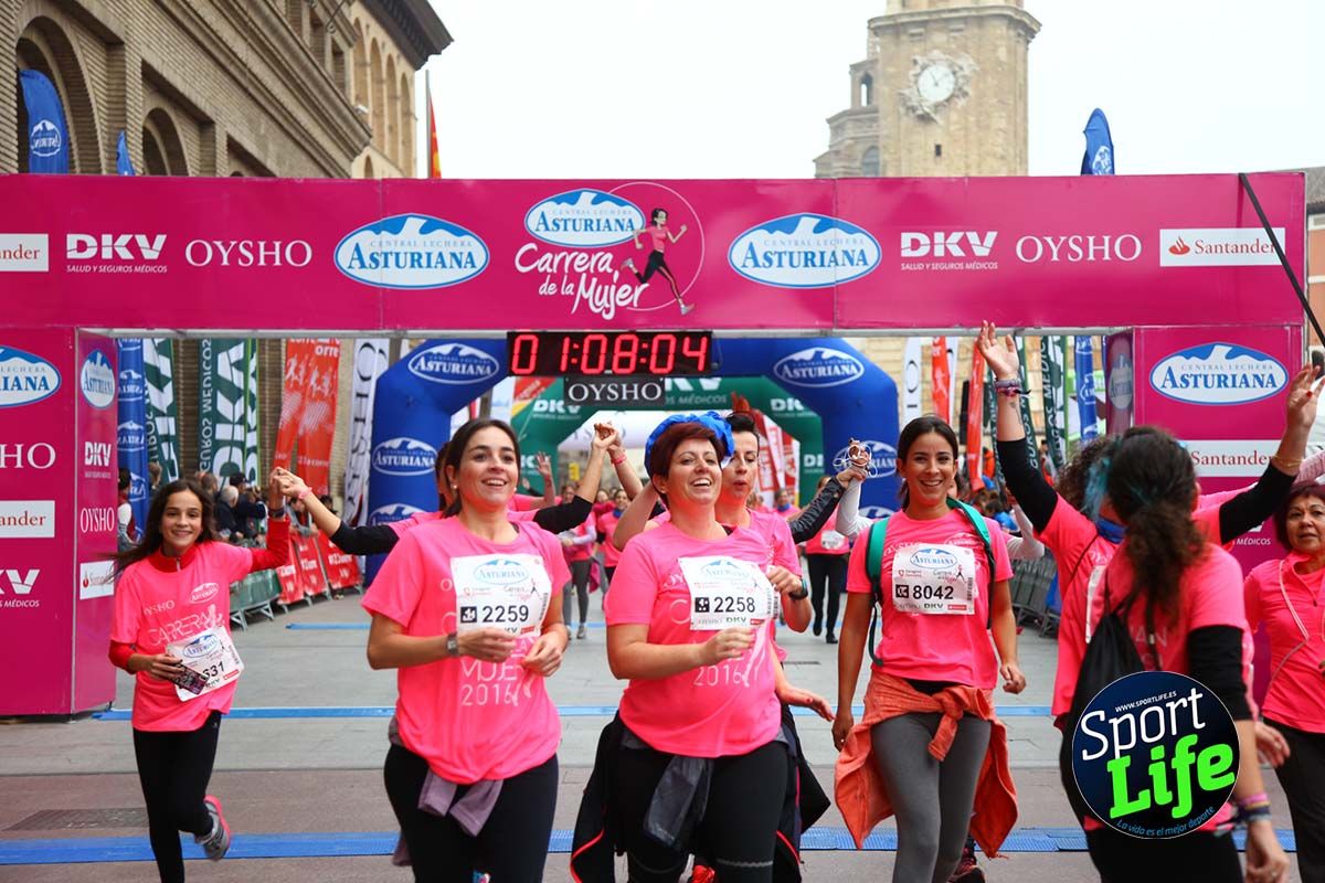 Carrera de la Mujer Zaragoza meta desde 1 h 5 min a 1h 11 min