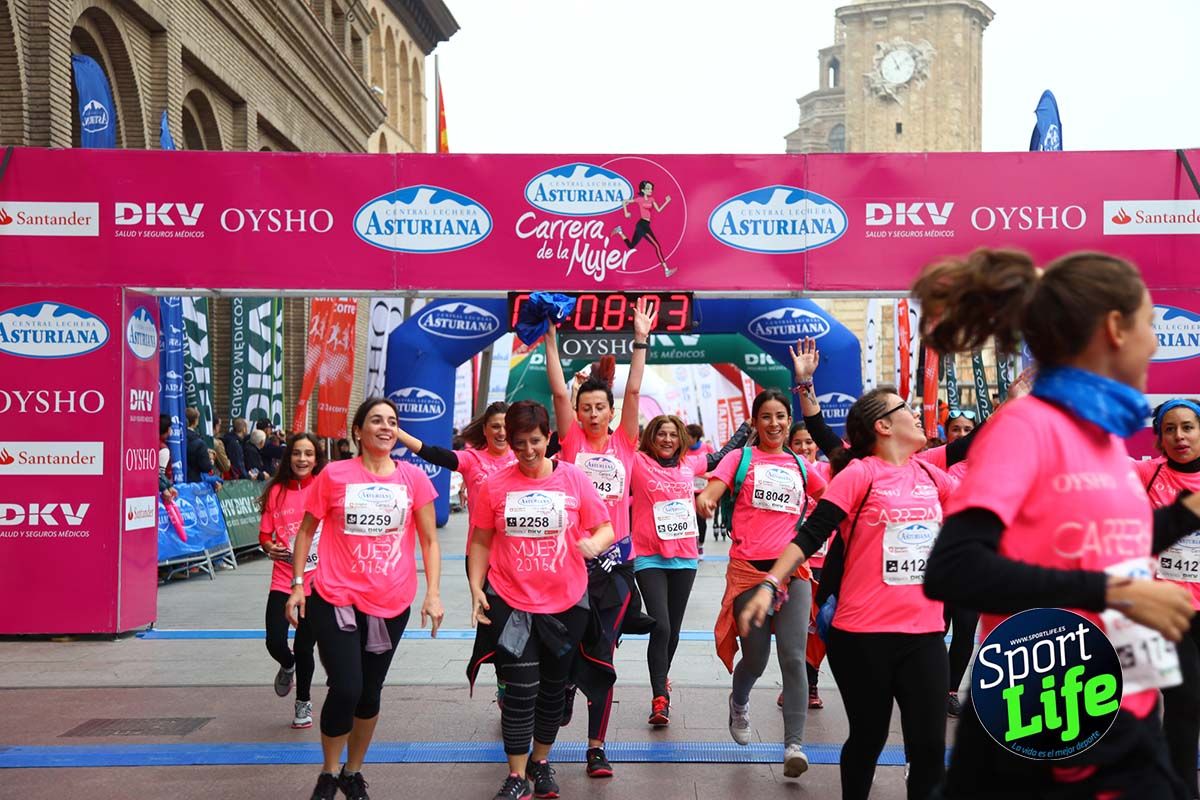 Carrera de la Mujer Zaragoza meta desde 1 h 5 min a 1h 11 min