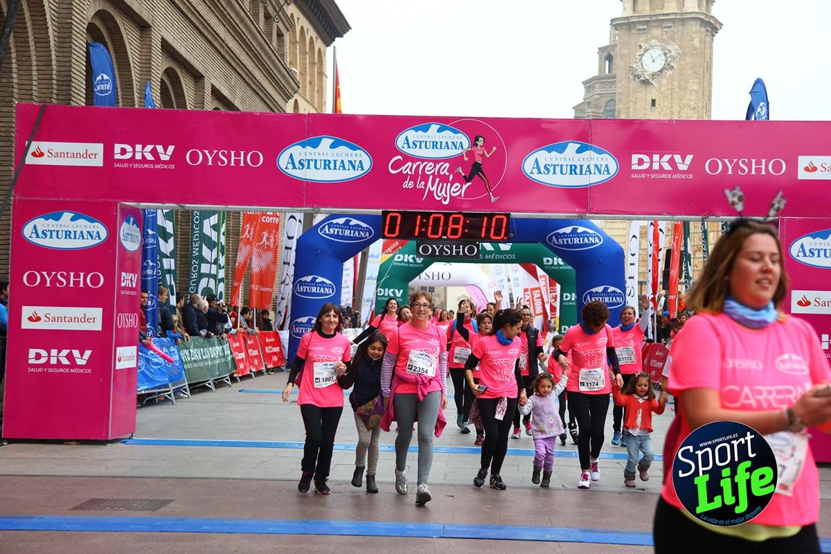 Carrera de la Mujer Zaragoza meta desde 1 h 5 min a 1h 11 min