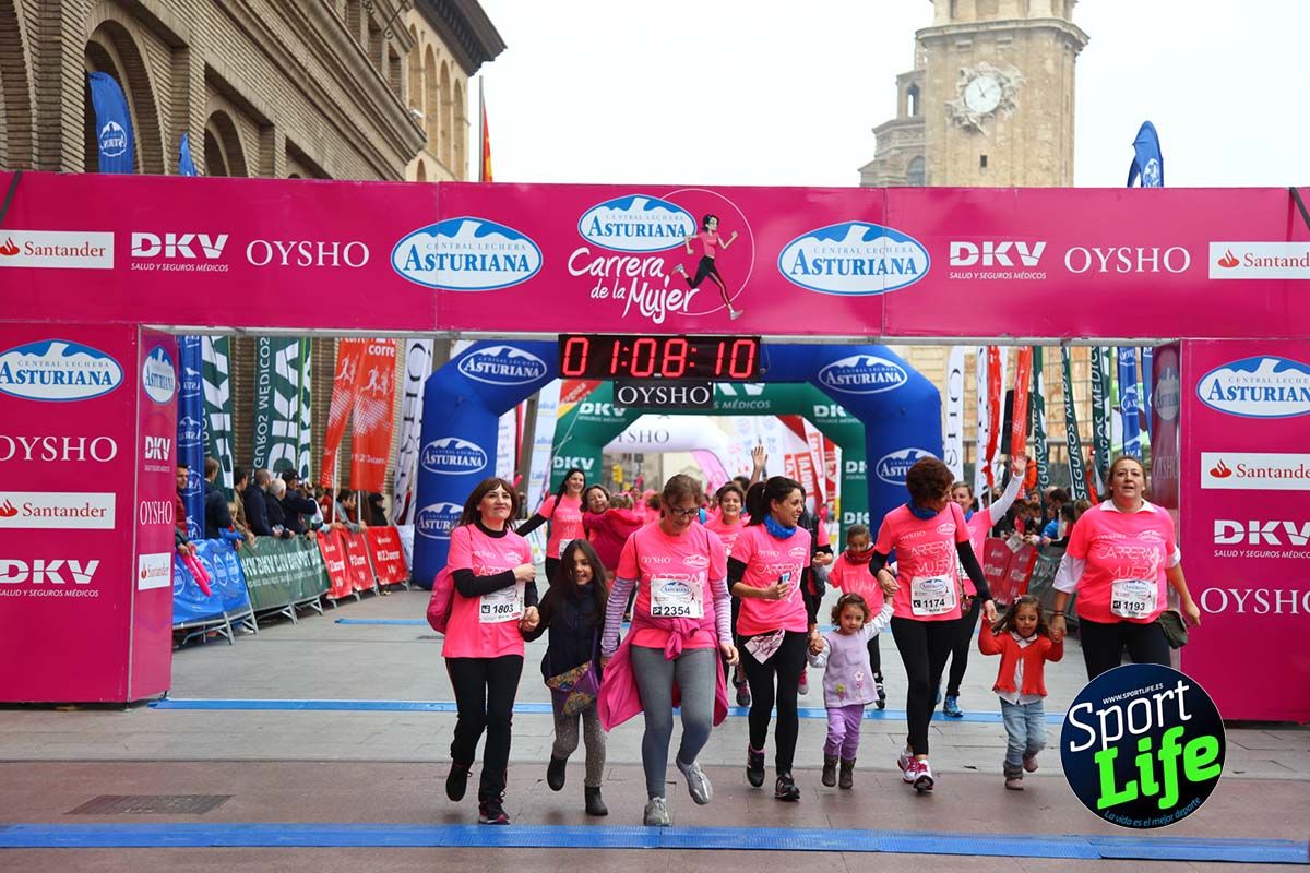 Carrera de la Mujer Zaragoza meta desde 1 h 5 min a 1h 11 min