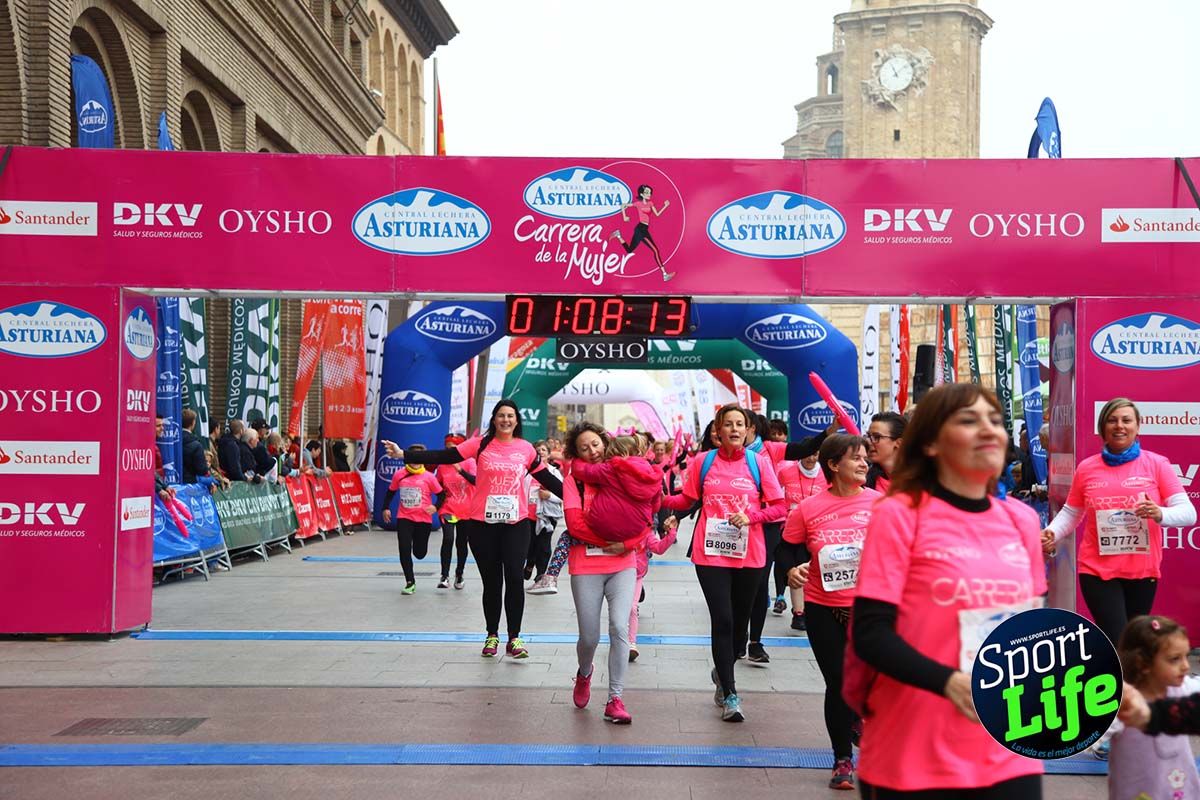 Carrera de la Mujer Zaragoza meta desde 1 h 5 min a 1h 11 min