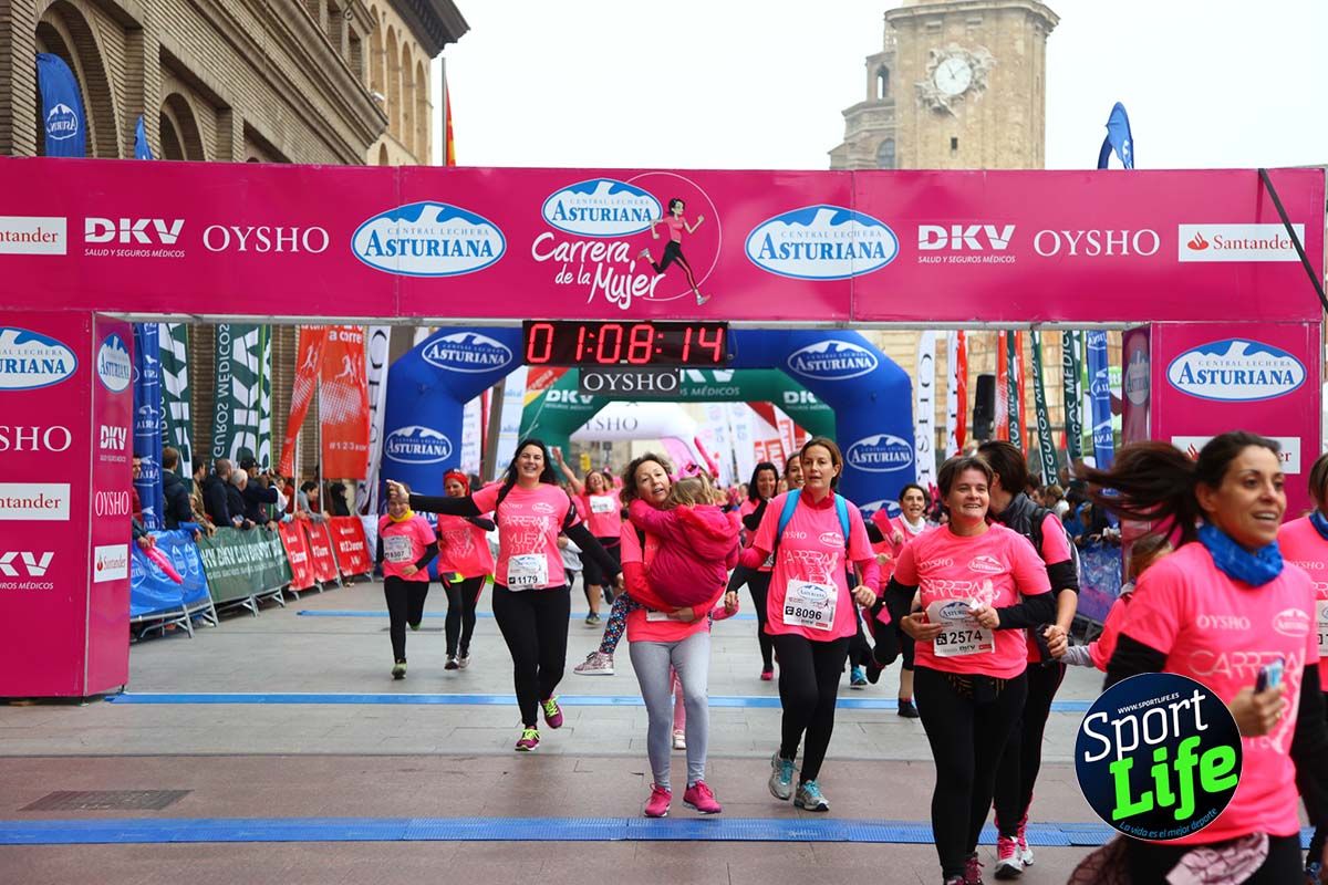 Carrera de la Mujer Zaragoza meta desde 1 h 5 min a 1h 11 min