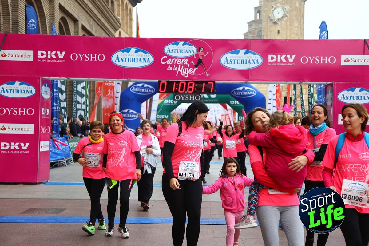 Carrera de la Mujer Zaragoza meta desde 1 h 5 min a 1h 11 min