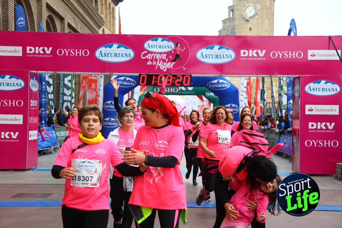 Carrera de la Mujer Zaragoza meta desde 1 h 5 min a 1h 11 min