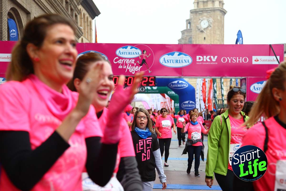 Carrera de la Mujer Zaragoza meta desde 1 h 5 min a 1h 11 min