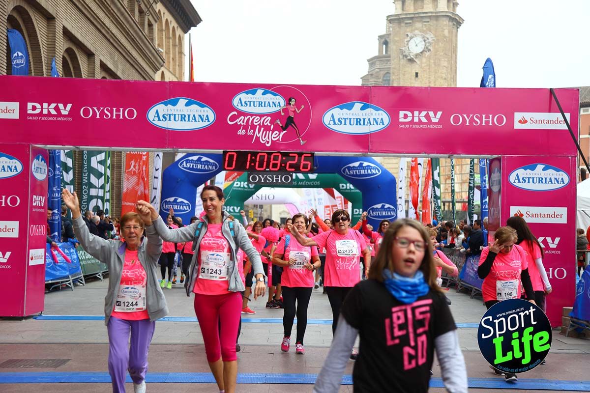 Carrera de la Mujer Zaragoza meta desde 1 h 5 min a 1h 11 min