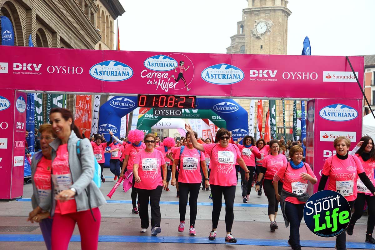 Carrera de la Mujer Zaragoza meta desde 1 h 5 min a 1h 11 min
