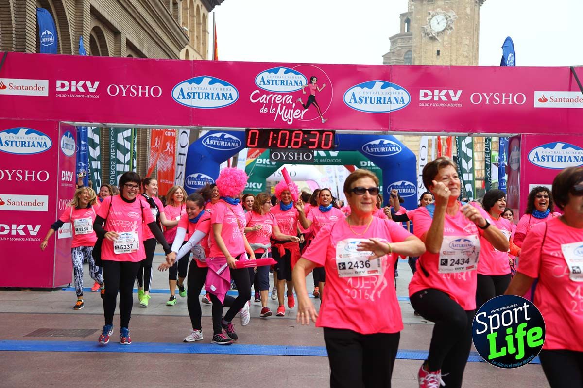 Carrera de la Mujer Zaragoza meta desde 1 h 5 min a 1h 11 min