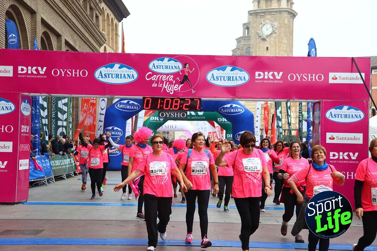 Carrera de la Mujer Zaragoza meta desde 1 h 5 min a 1h 11 min