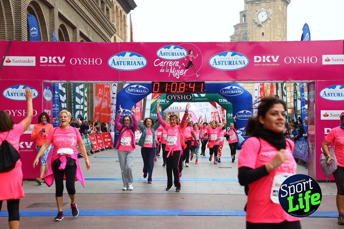 Carrera de la Mujer Zaragoza meta desde 1 h 5 min a 1h 11 min