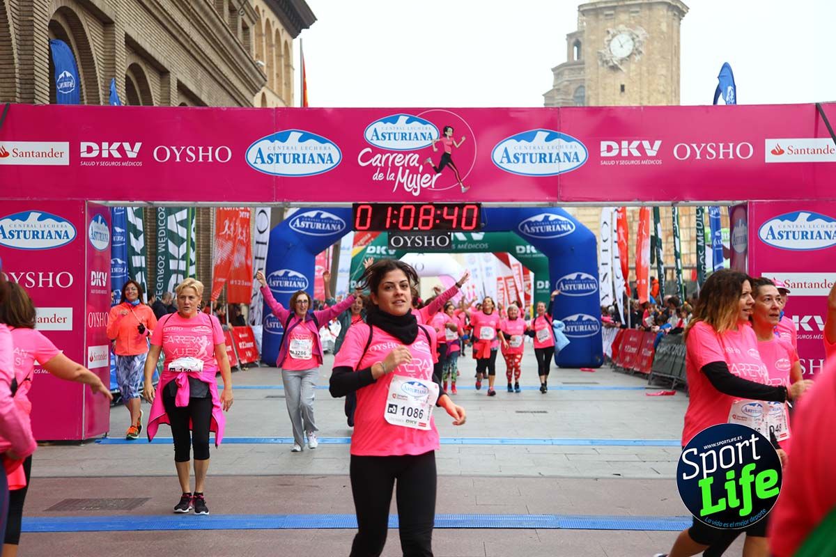 Carrera de la Mujer Zaragoza meta desde 1 h 5 min a 1h 11 min