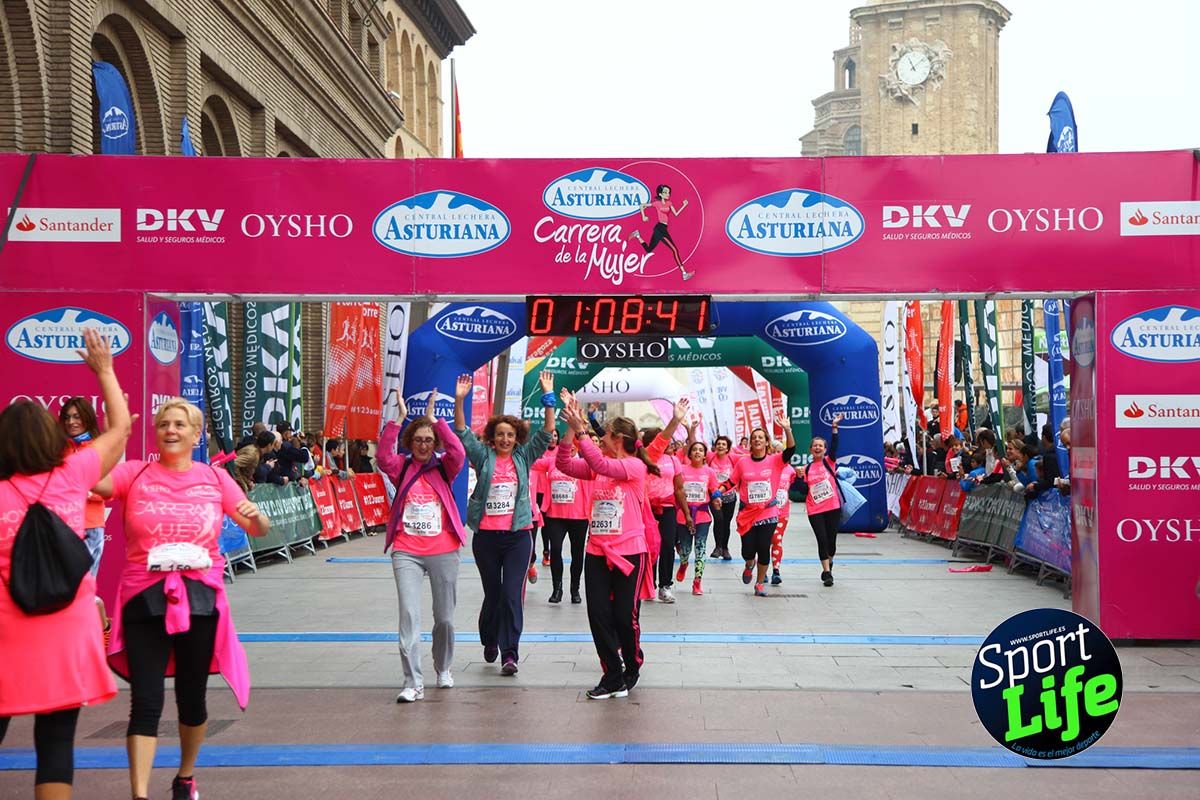 Carrera de la Mujer Zaragoza meta desde 1 h 5 min a 1h 11 min