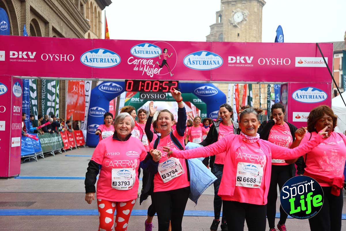 Carrera de la Mujer Zaragoza meta desde 1 h 5 min a 1h 11 min