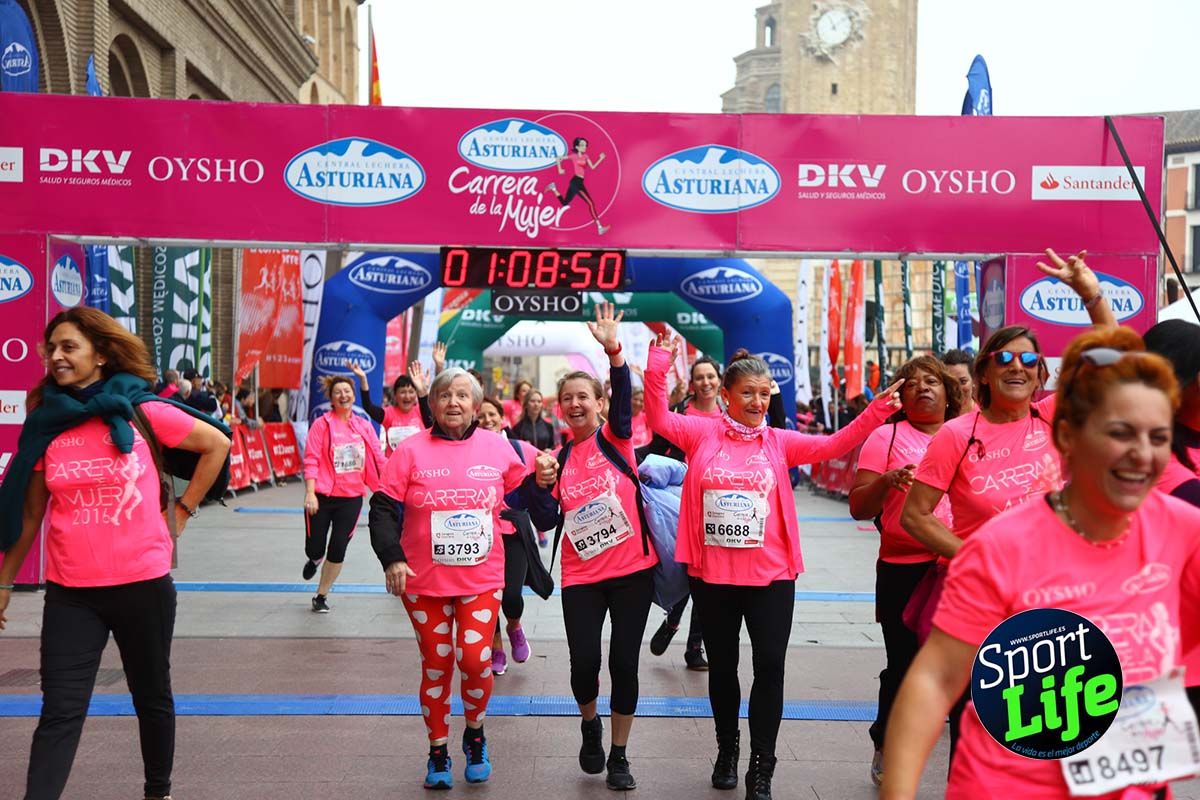 Carrera de la Mujer Zaragoza meta desde 1 h 5 min a 1h 11 min