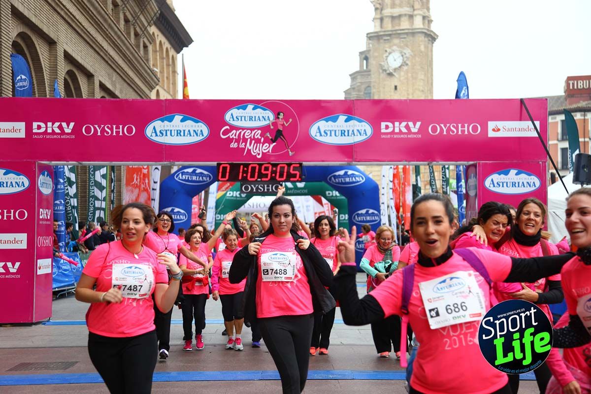 Carrera de la Mujer Zaragoza meta desde 1 h 5 min a 1h 11 min