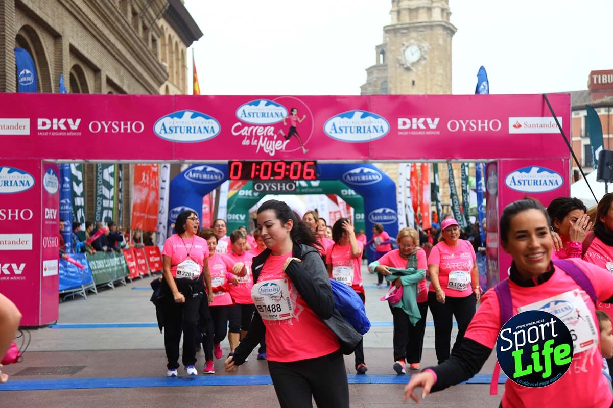 Carrera de la Mujer Zaragoza meta desde 1 h 5 min a 1h 11 min