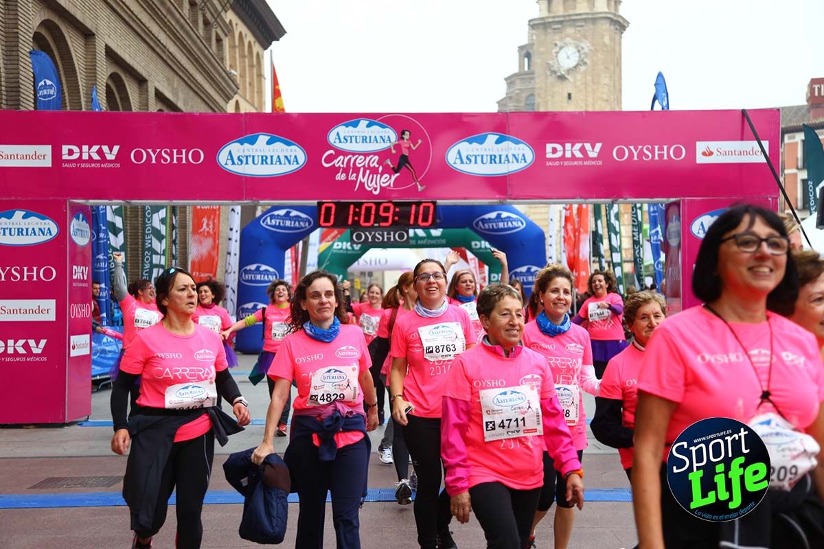 Carrera de la Mujer Zaragoza meta desde 1 h 5 min a 1h 11 min