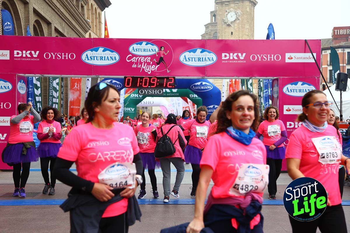 Carrera de la Mujer Zaragoza meta desde 1 h 5 min a 1h 11 min