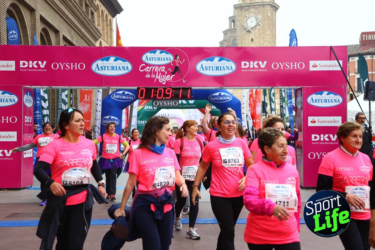 Carrera de la Mujer Zaragoza meta desde 1 h 5 min a 1h 11 min