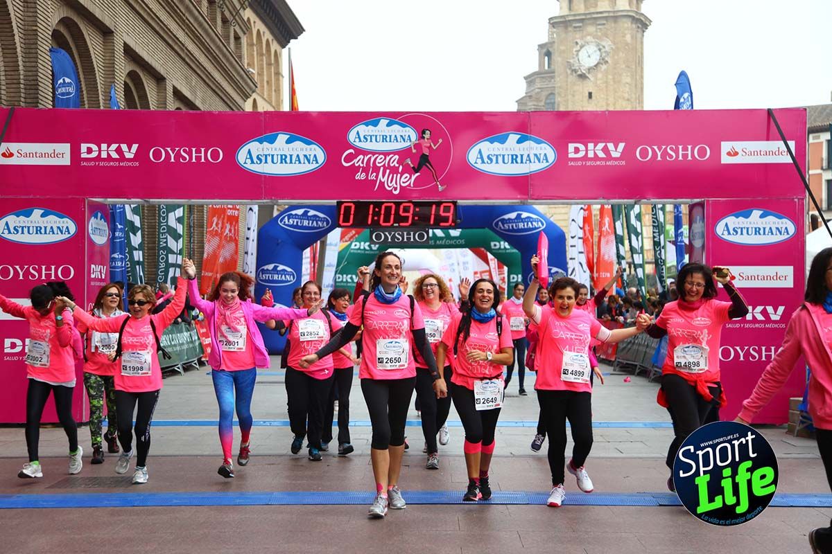 Carrera de la Mujer Zaragoza meta desde 1 h 5 min a 1h 11 min