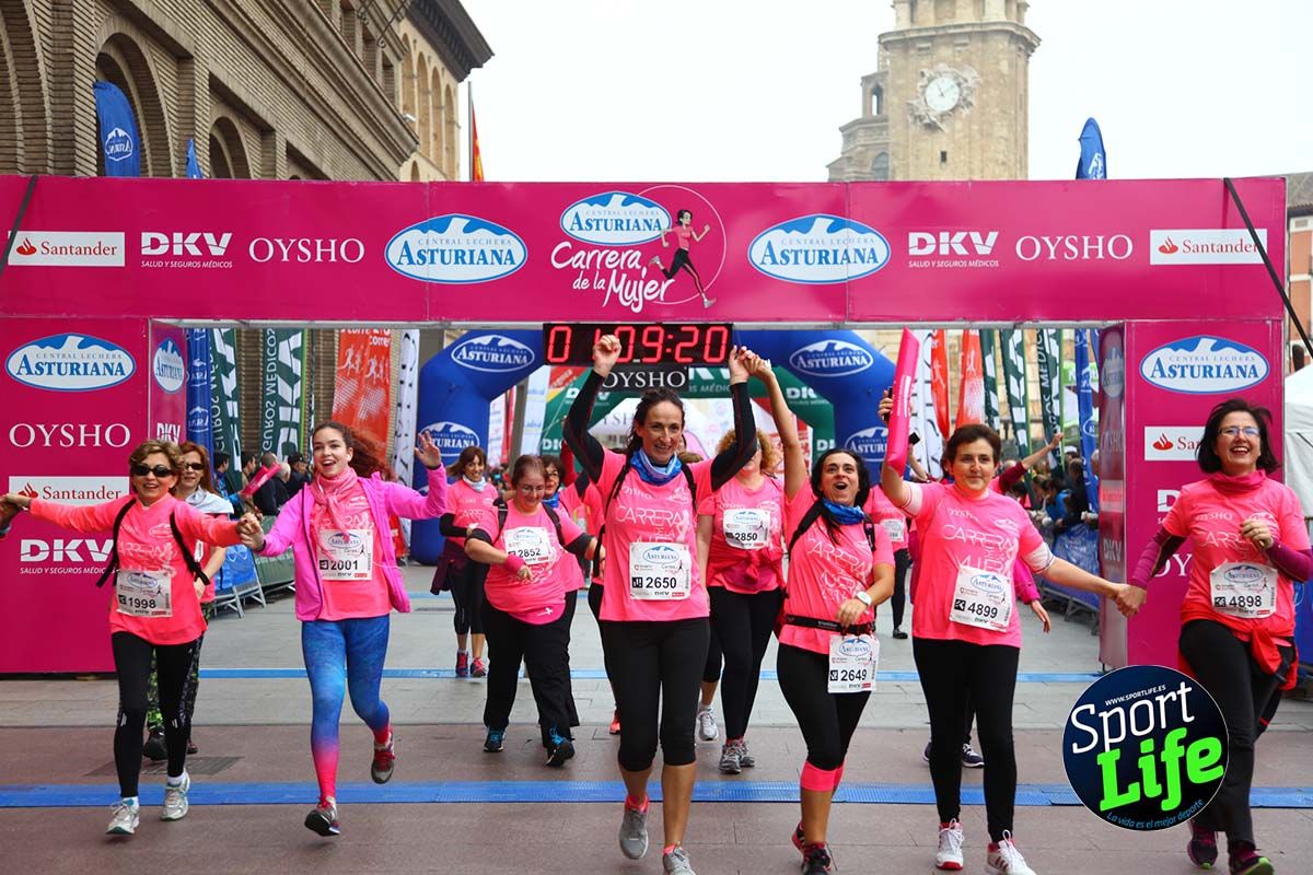 Carrera de la Mujer Zaragoza meta desde 1 h 5 min a 1h 11 min