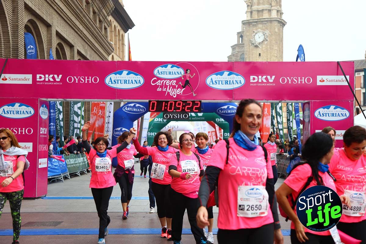 Carrera de la Mujer Zaragoza meta desde 1 h 5 min a 1h 11 min