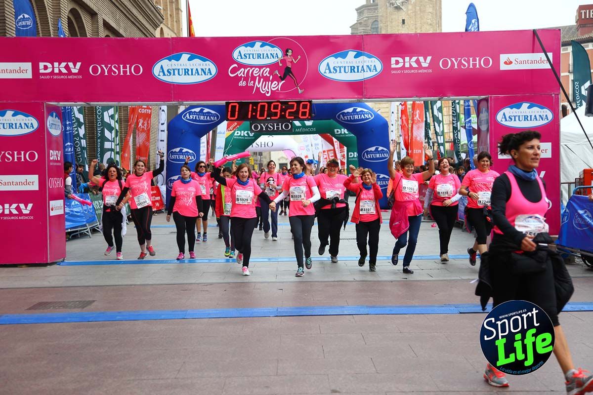 Carrera de la Mujer Zaragoza meta desde 1 h 5 min a 1h 11 min