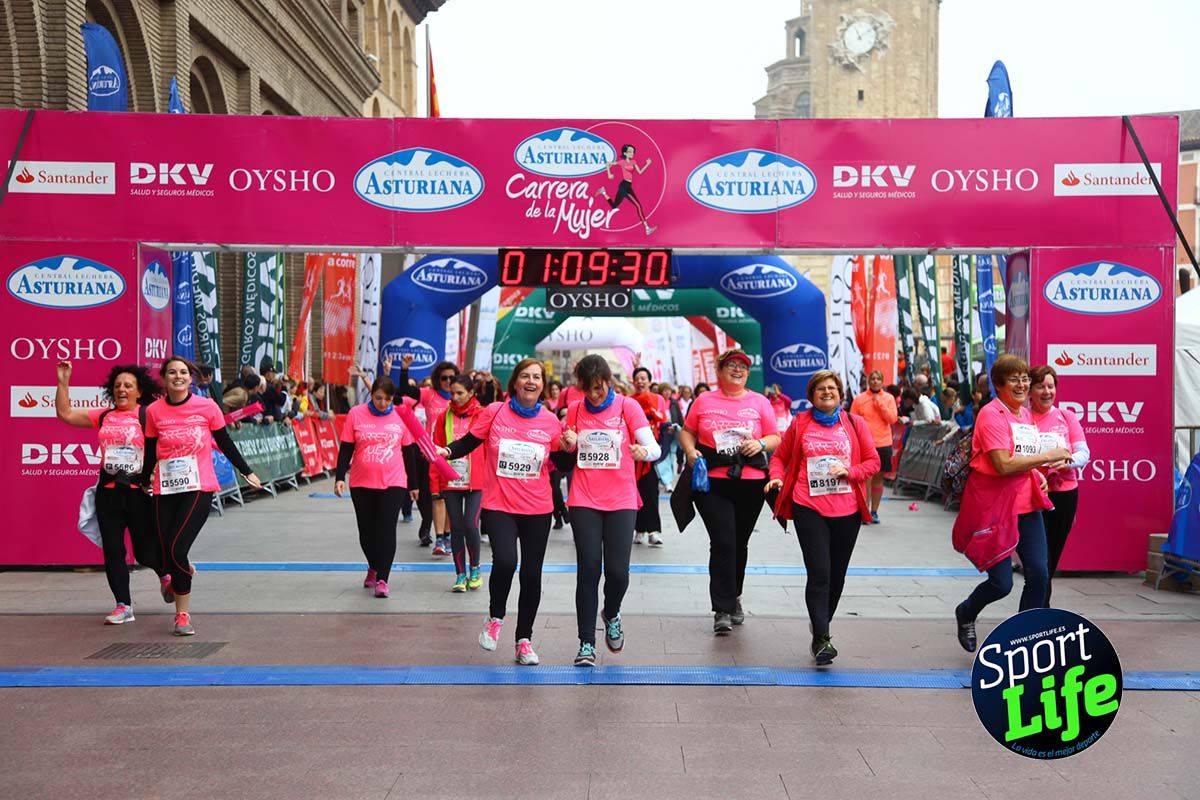 Carrera de la Mujer Zaragoza meta desde 1 h 5 min a 1h 11 min