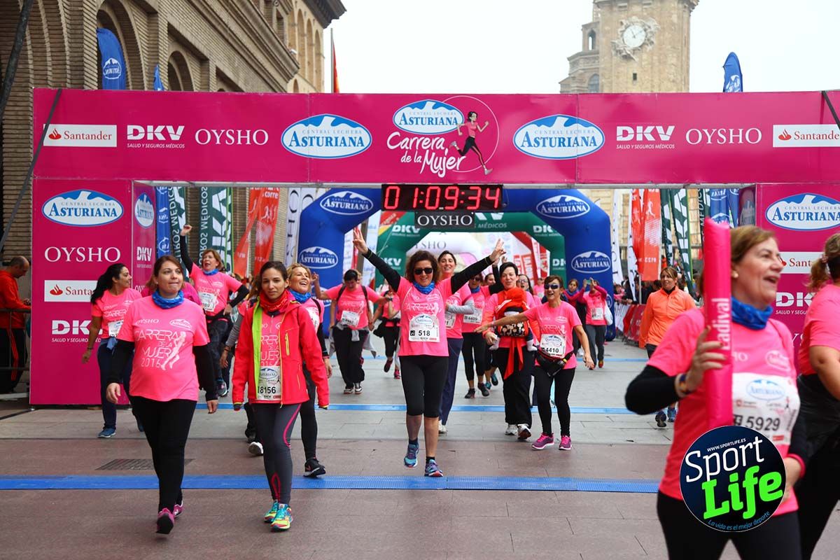 Carrera de la Mujer Zaragoza meta desde 1 h 5 min a 1h 11 min
