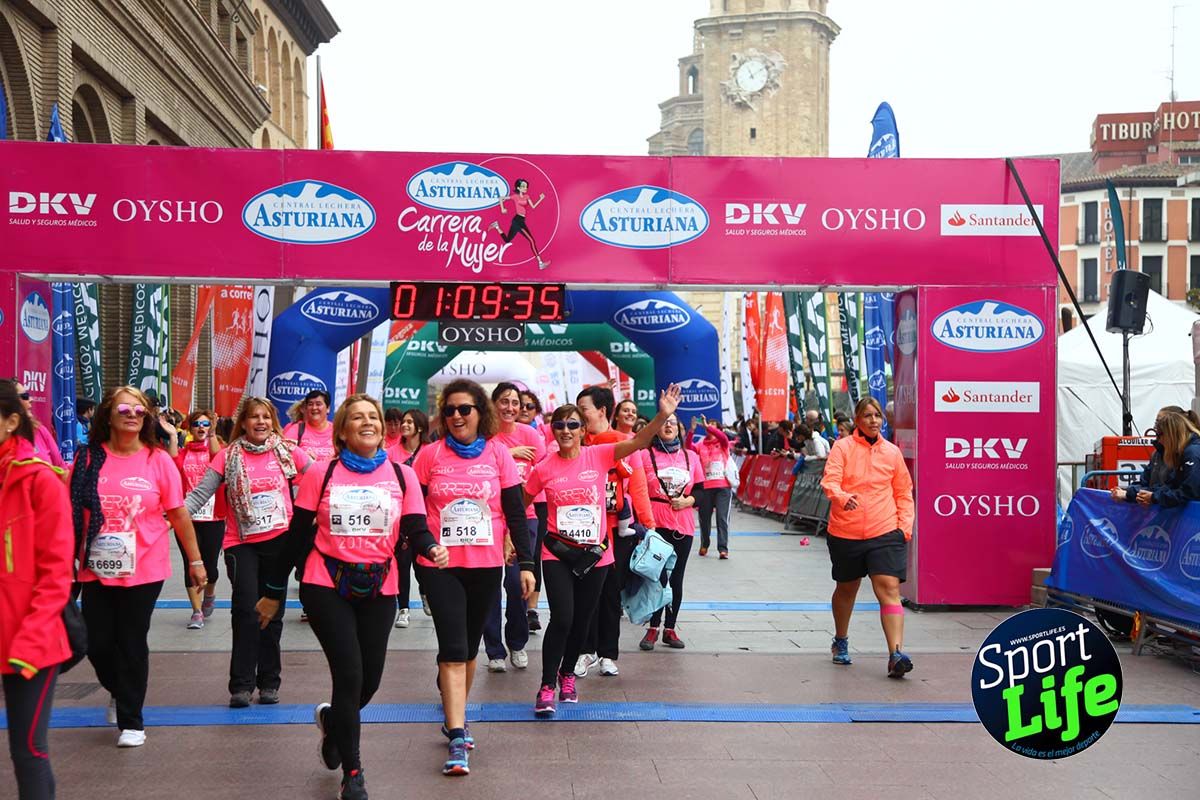 Carrera de la Mujer Zaragoza meta desde 1 h 5 min a 1h 11 min