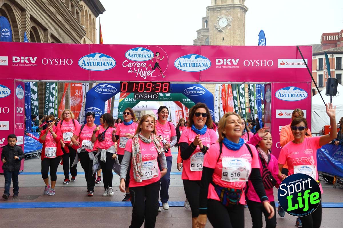 Carrera de la Mujer Zaragoza meta desde 1 h 5 min a 1h 11 min