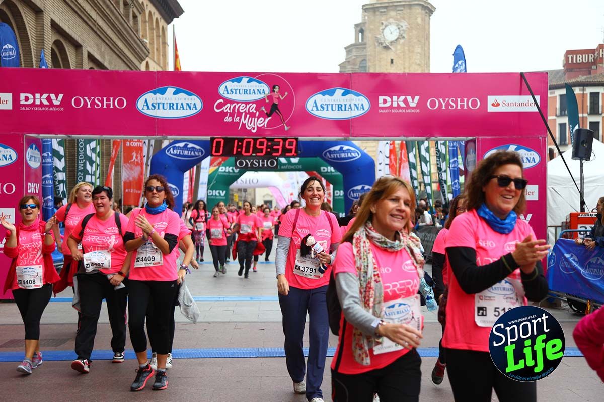 Carrera de la Mujer Zaragoza meta desde 1 h 5 min a 1h 11 min