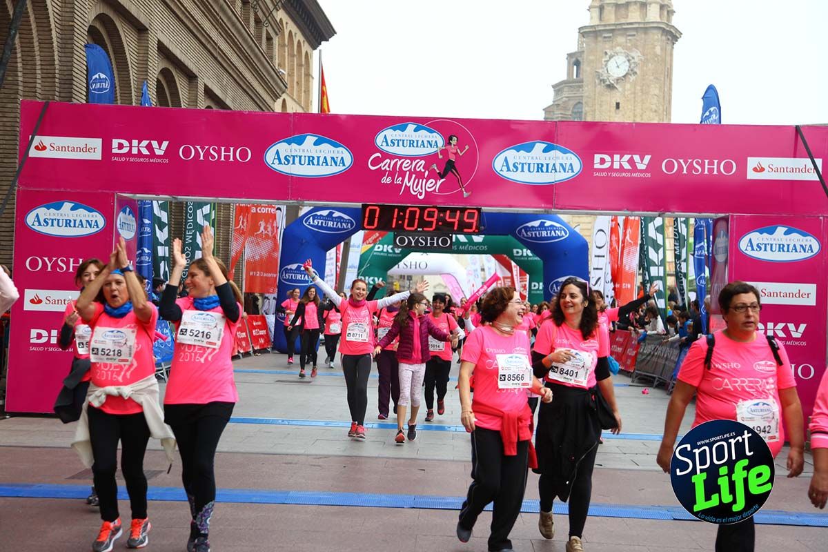 Carrera de la Mujer Zaragoza meta desde 1 h 5 min a 1h 11 min