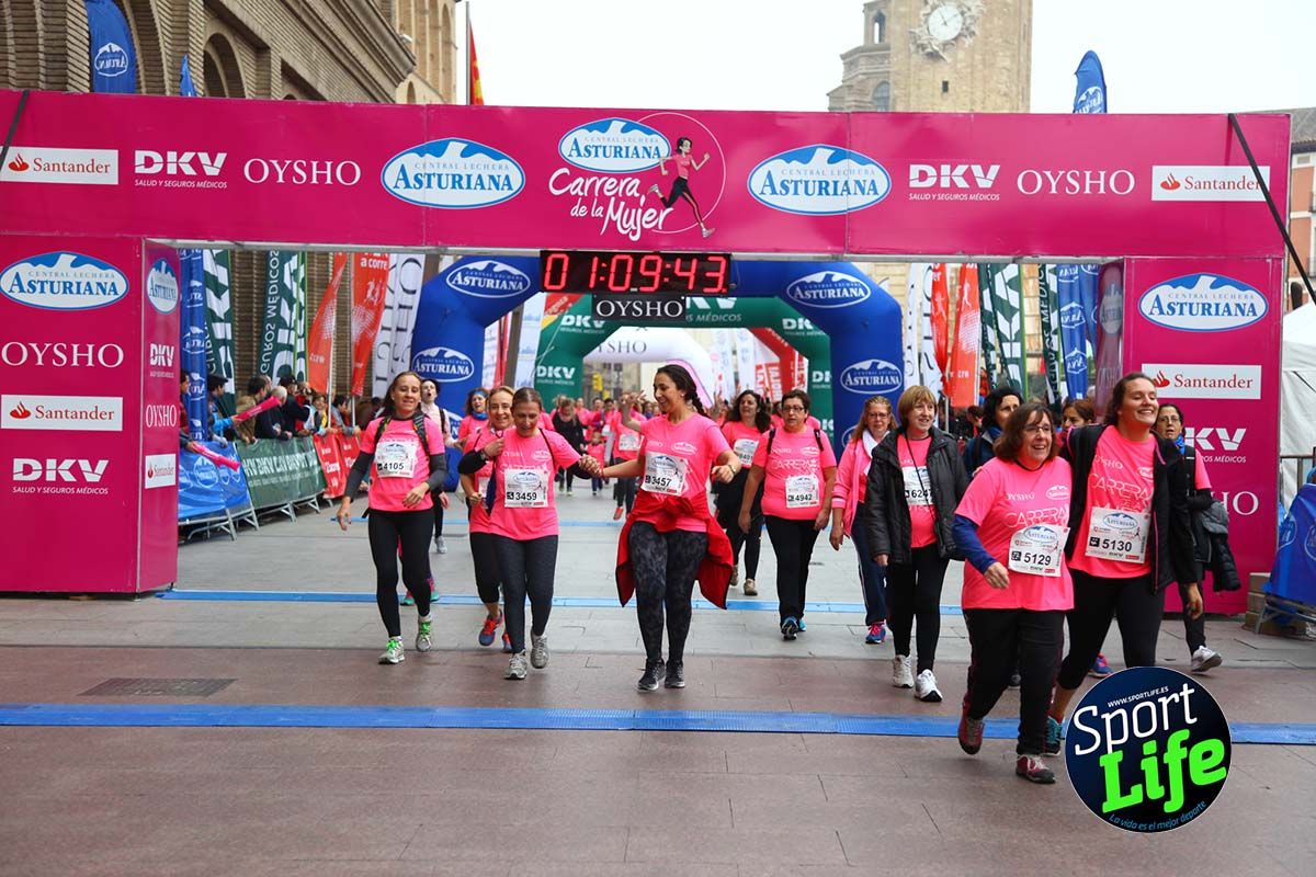 Carrera de la Mujer Zaragoza meta desde 1 h 5 min a 1h 11 min