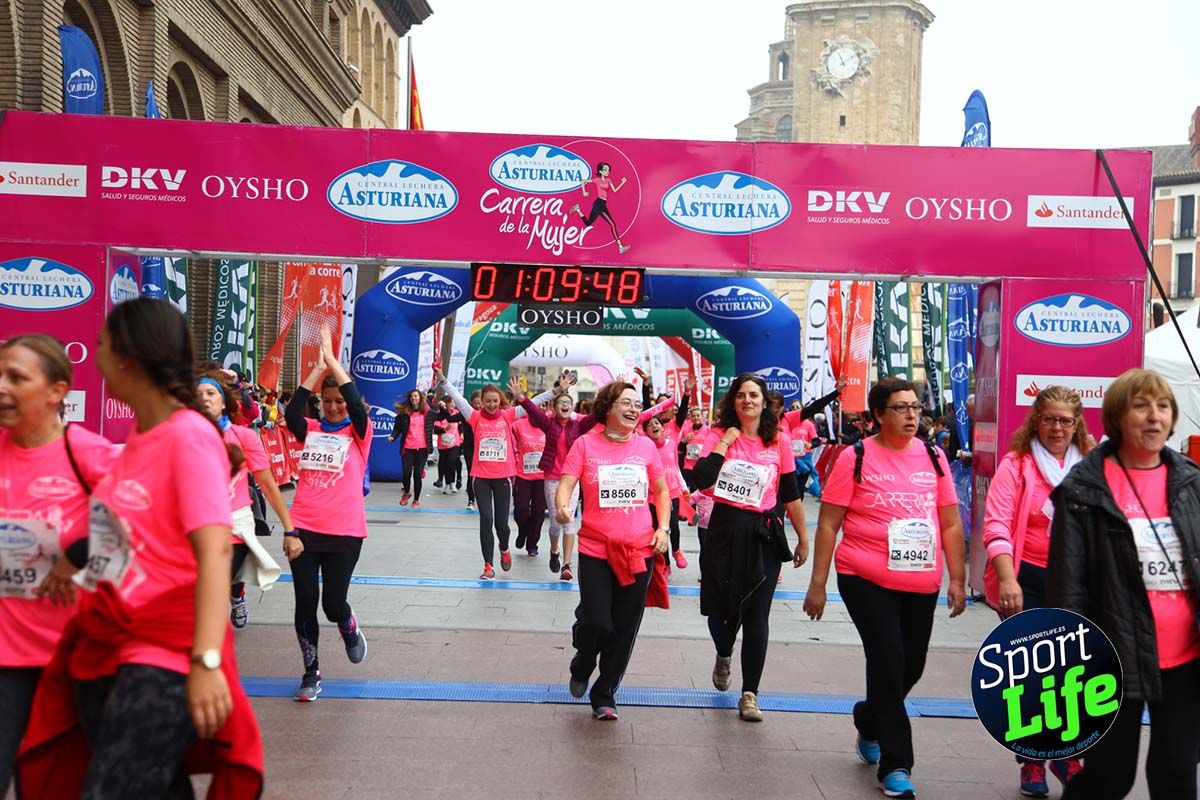 Carrera de la Mujer Zaragoza meta desde 1 h 5 min a 1h 11 min
