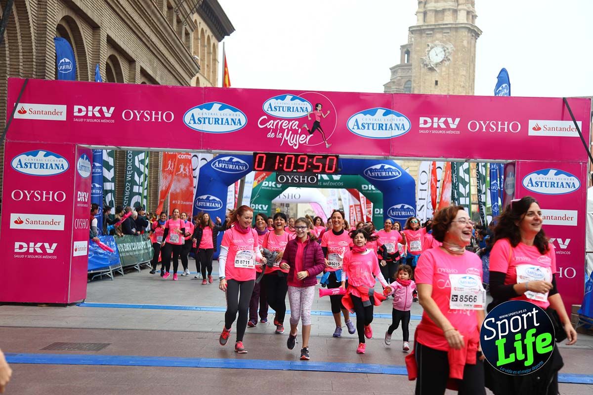 Carrera de la Mujer Zaragoza meta desde 1 h 5 min a 1h 11 min