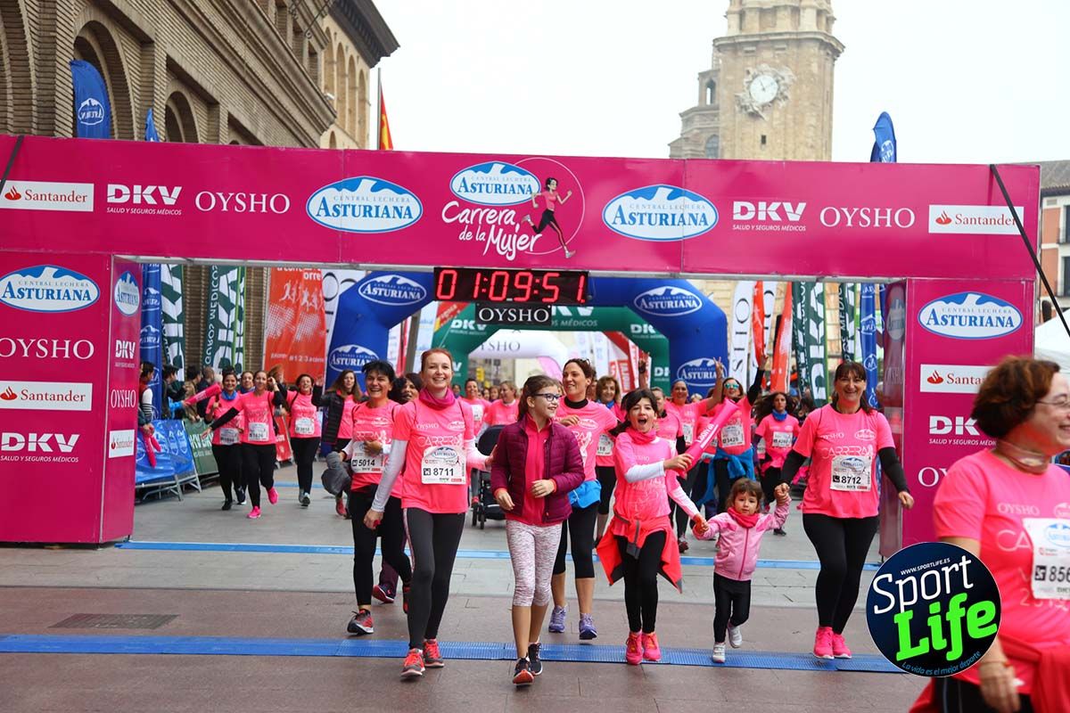 Carrera de la Mujer Zaragoza meta desde 1 h 5 min a 1h 11 min