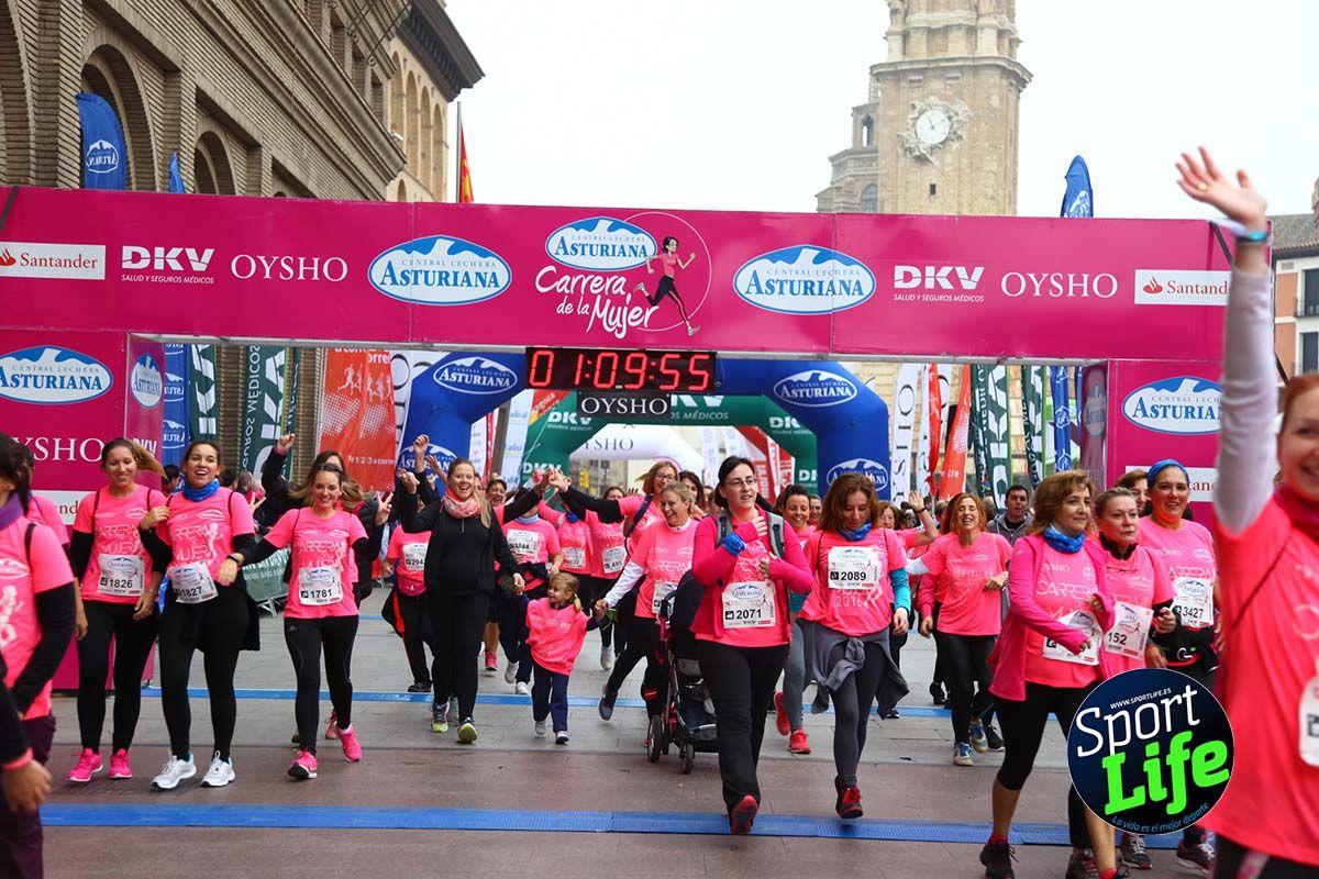 Carrera de la Mujer Zaragoza meta desde 1 h 5 min a 1h 11 min