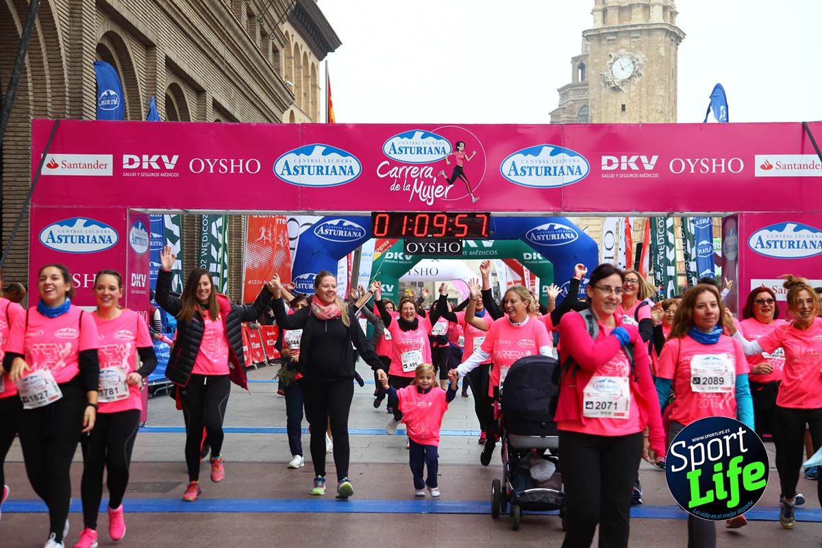 Carrera de la Mujer Zaragoza meta desde 1 h 5 min a 1h 11 min