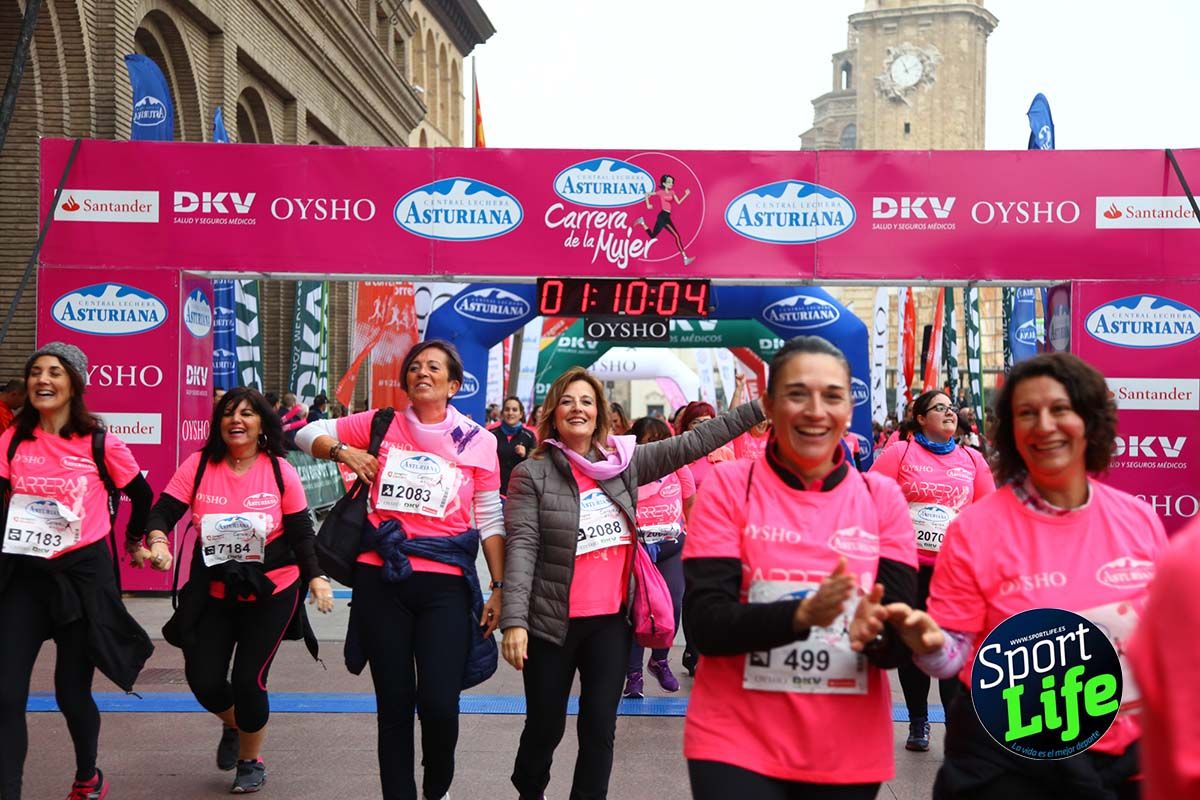 Carrera de la Mujer Zaragoza meta desde 1 h 5 min a 1h 11 min