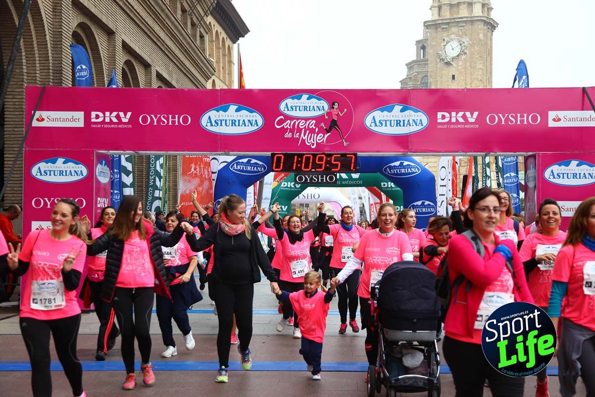 Carrera de la Mujer Zaragoza meta desde 1 h 5 min a 1h 11 min