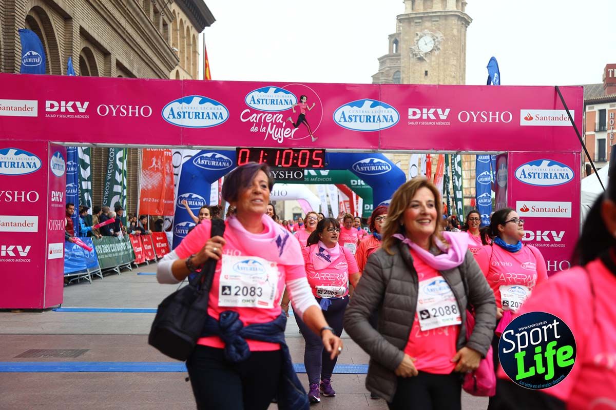 Carrera de la Mujer Zaragoza meta desde 1 h 5 min a 1h 11 min