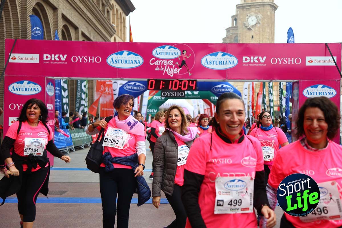 Carrera de la Mujer Zaragoza meta desde 1 h 5 min a 1h 11 min