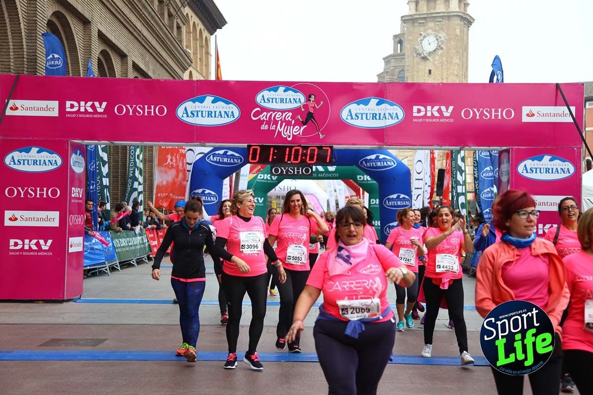 Carrera de la Mujer Zaragoza meta desde 1 h 5 min a 1h 11 min