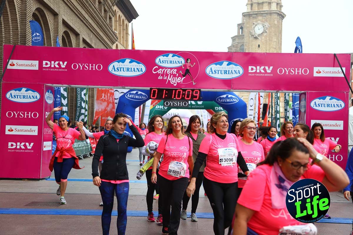 Carrera de la Mujer Zaragoza meta desde 1 h 5 min a 1h 11 min