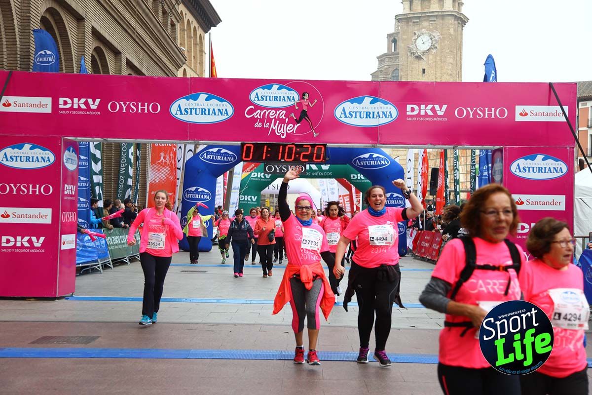 Carrera de la Mujer Zaragoza meta desde 1 h 5 min a 1h 11 min